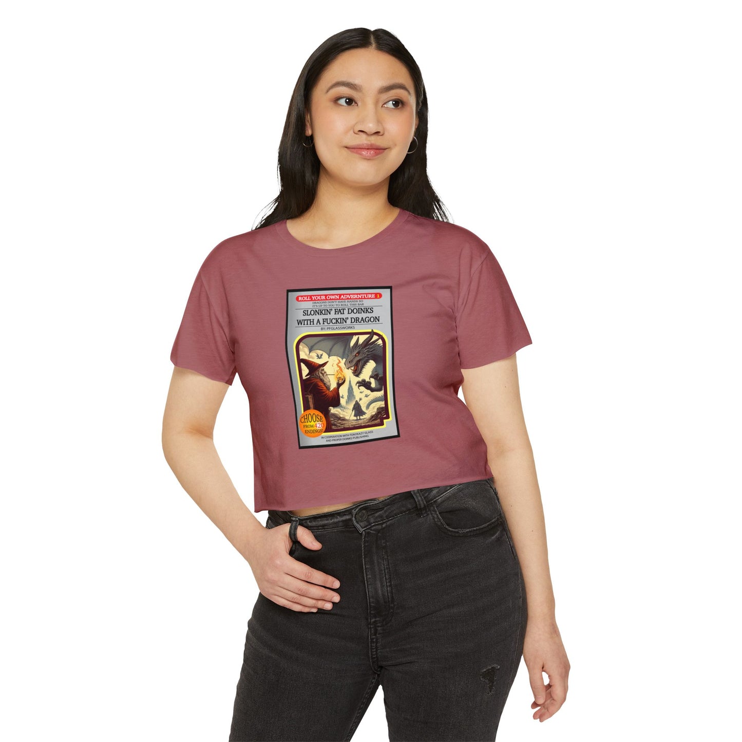 Women’s Festival Crop Top - ‘Doinks W/ Dragon’ Vintage Graphic Tee