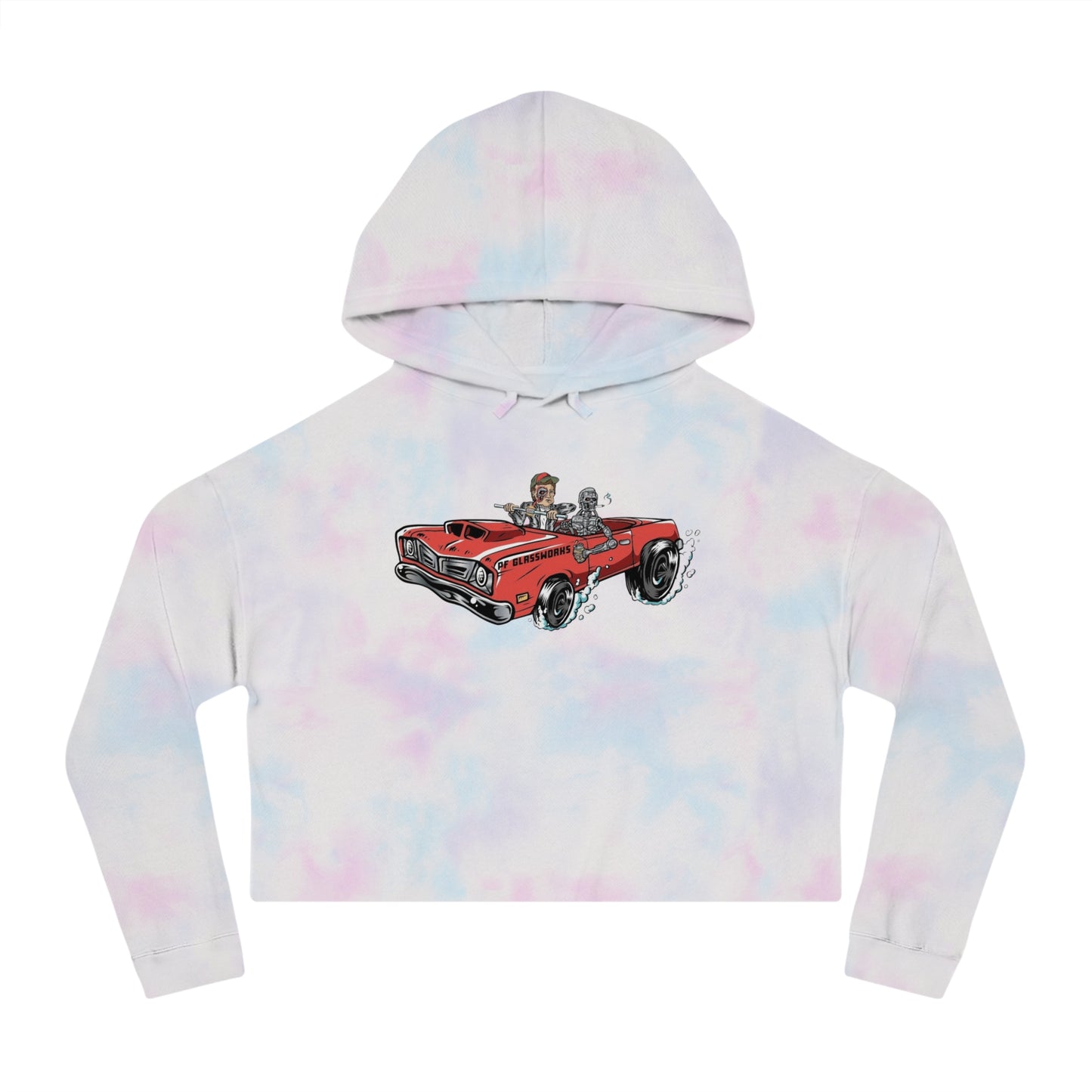 PFG Car Women’s Cropped Hooded Sweatshirt - Retro Automotive Style